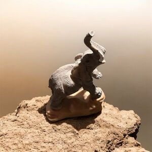 Stone and Plaster cute Elephant Figurine